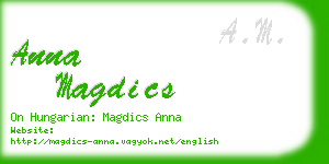 anna magdics business card